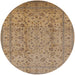 Round Mid-Century Modern Light Brown Oriental Rug, urb874