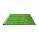 Sideview of Machine Washable Oriental Green Traditional Area Rugs, wshurb874grn