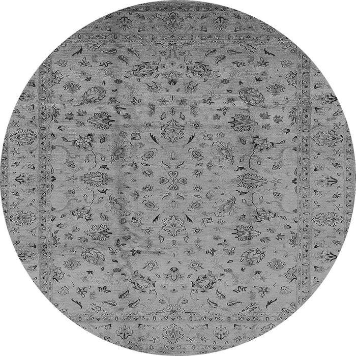 Round Oriental Gray Traditional Rug, urb874gry