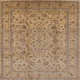 Square Machine Washable Industrial Modern Light Brown Rug, wshurb874