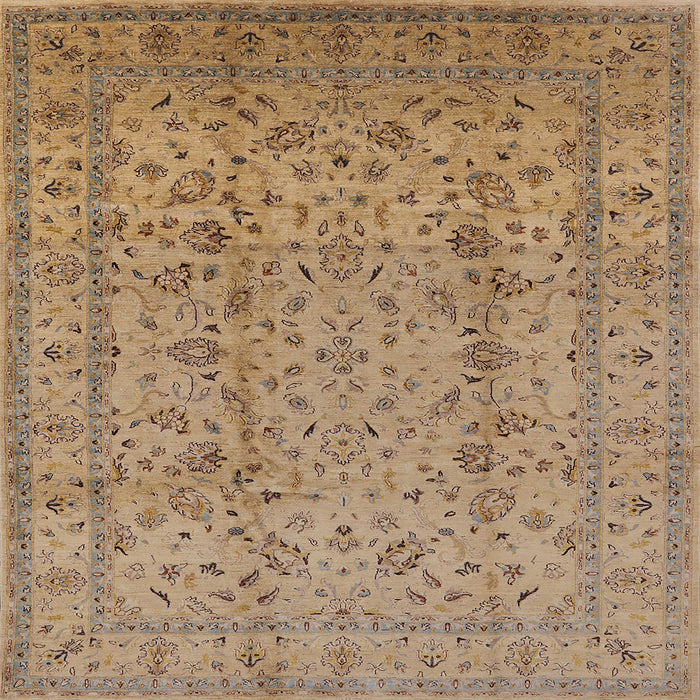 Square Machine Washable Industrial Modern Light Brown Rug, wshurb874
