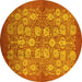 Round Oriental Yellow Industrial Rug, urb875yw