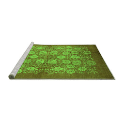 Sideview of Machine Washable Oriental Green Industrial Area Rugs, wshurb875grn