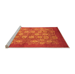 Sideview of Machine Washable Oriental Orange Industrial Area Rugs, wshurb875org
