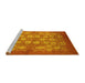 Sideview of Machine Washable Oriental Yellow Industrial Rug, wshurb875yw