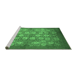 Sideview of Machine Washable Oriental Emerald Green Industrial Area Rugs, wshurb875emgrn