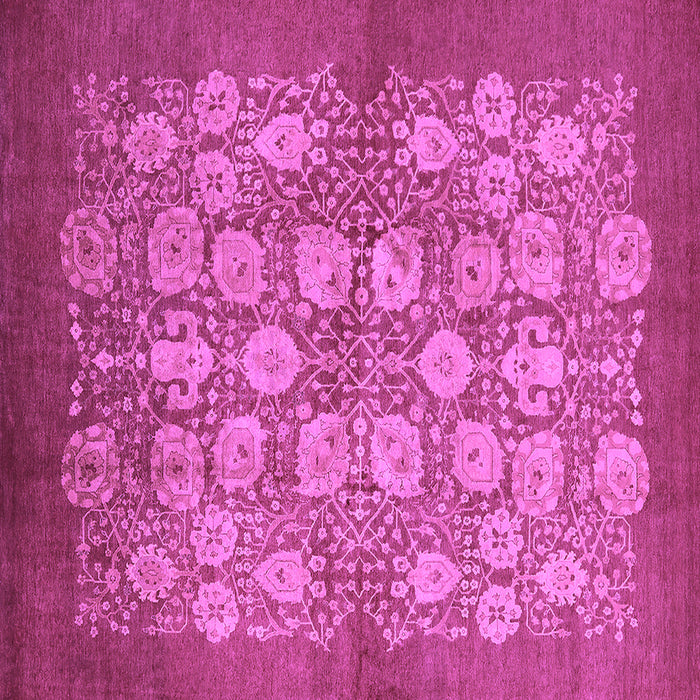 Square Machine Washable Oriental Purple Industrial Area Rugs, wshurb875pur