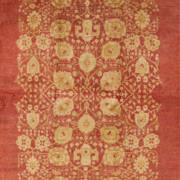 Mid-Century Modern Orange Oriental Rug, urb875