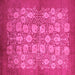Square Machine Washable Oriental Pink Industrial Rug, wshurb875pnk