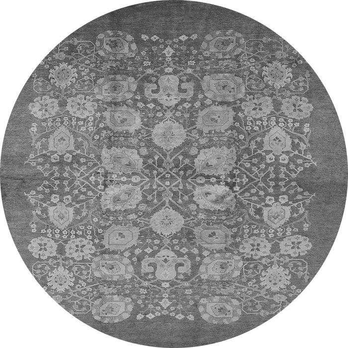 Round Oriental Gray Industrial Rug, urb875gry