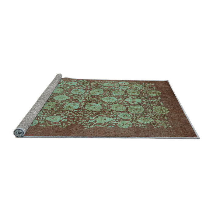 Sideview of Machine Washable Oriental Light Blue Industrial Rug, wshurb875lblu