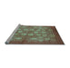 Sideview of Machine Washable Oriental Light Blue Industrial Rug, wshurb875lblu