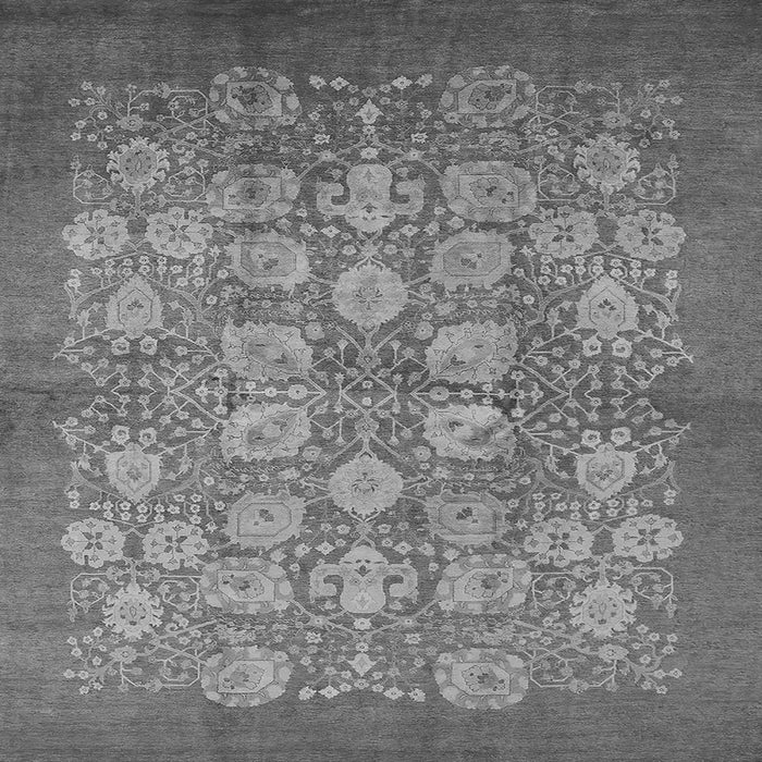 Square Machine Washable Oriental Gray Industrial Rug, wshurb875gry