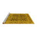 Sideview of Machine Washable Oriental Yellow Traditional Rug, wshurb876yw