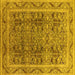 Square Oriental Yellow Traditional Rug, urb876yw