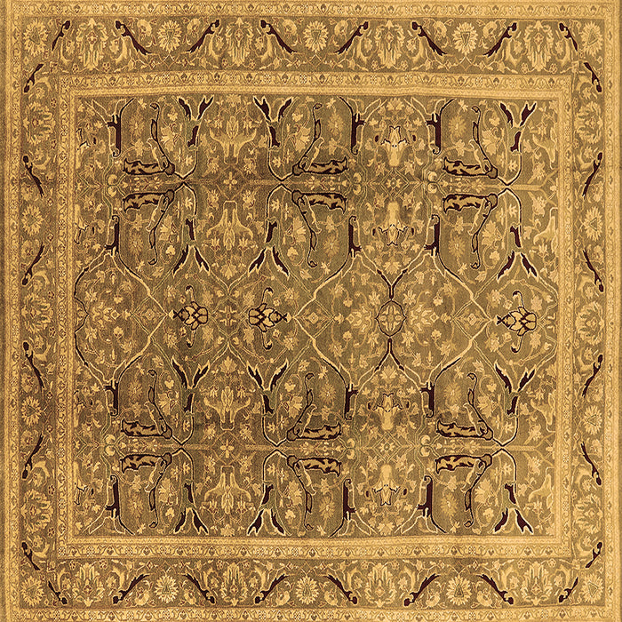 Square Oriental Brown Traditional Rug, urb876brn