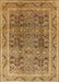 Mid-Century Modern Dark Bisque Brown Oriental Rug, urb876