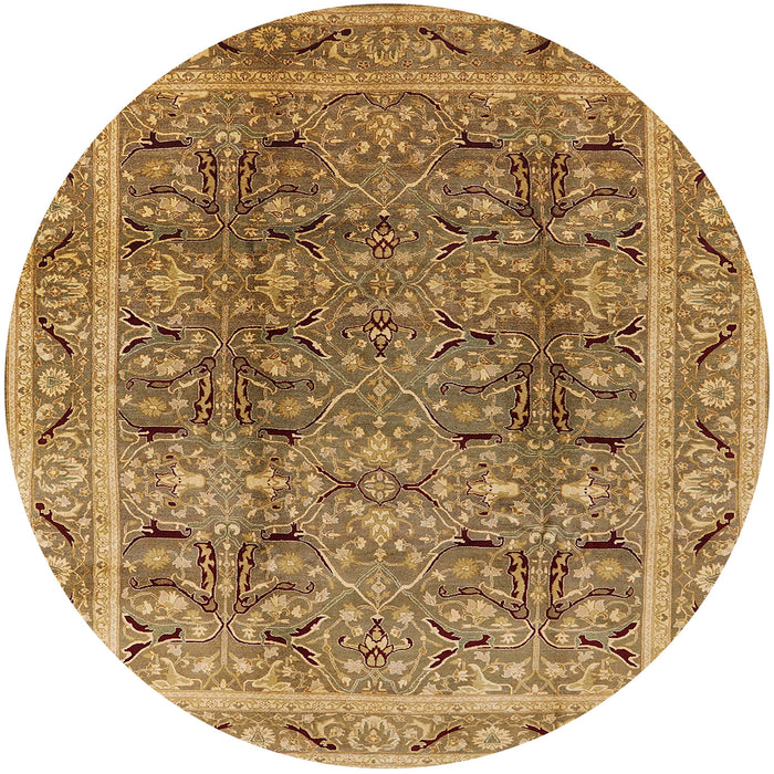Round Machine Washable Industrial Modern Dark Bisque Brown Rug, wshurb876