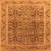Square Oriental Orange Traditional Rug, urb876org