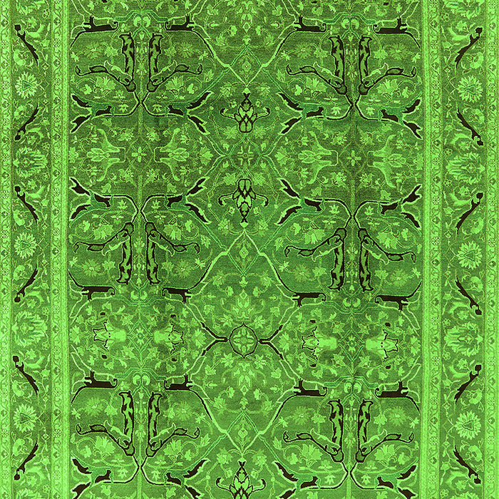 Oriental Green Traditional Rug, urb876grn