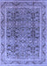Machine Washable Oriental Blue Traditional Rug, wshurb876blu