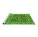 Sideview of Machine Washable Oriental Green Traditional Area Rugs, wshurb876grn