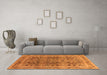 Machine Washable Oriental Orange Traditional Area Rugs in a Living Room, wshurb876org