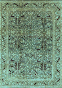 Oriental Light Blue Traditional Rug, urb876lblu