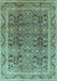 Oriental Light Blue Traditional Rug, urb876lblu