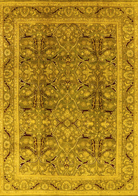 Oriental Yellow Traditional Rug, urb876yw