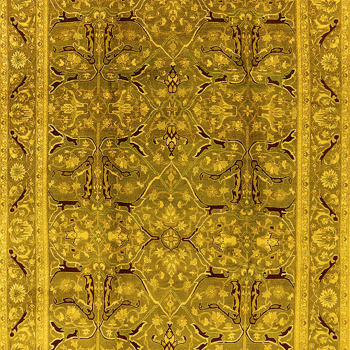 Oriental Yellow Traditional Rug, urb876yw