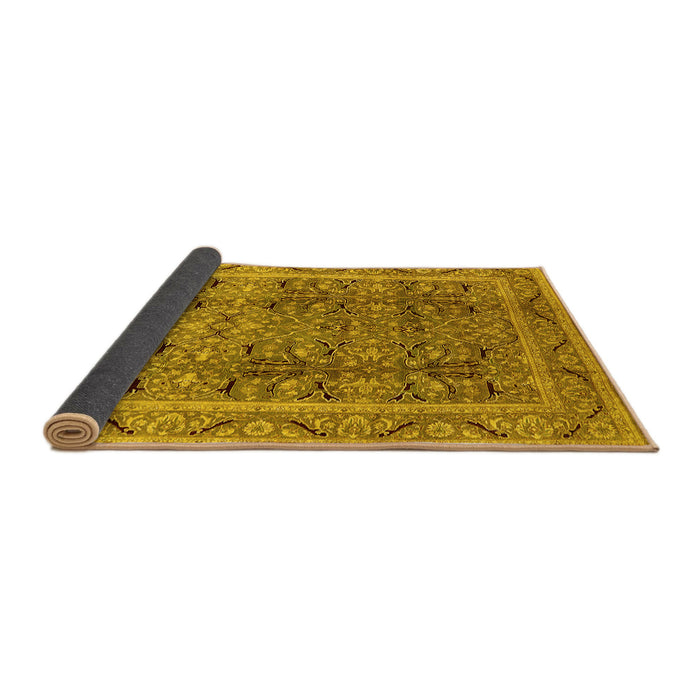 Sideview of Oriental Yellow Traditional Rug, urb876yw