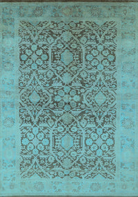 Oriental Light Blue Traditional Rug, urb877lblu
