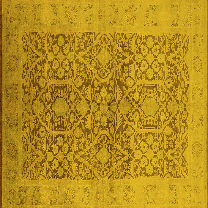 Square Oriental Yellow Traditional Rug, urb877yw