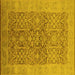Square Oriental Yellow Traditional Rug, urb877yw