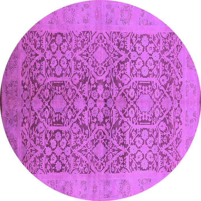 Round Oriental Purple Traditional Rug, urb877pur