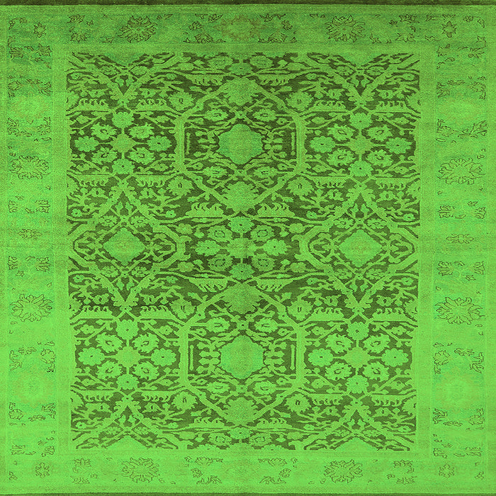 Square Oriental Green Traditional Rug, urb877grn