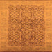 Square Machine Washable Oriental Orange Traditional Area Rugs, wshurb877org