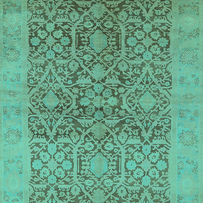 Machine Washable Oriental Turquoise Traditional Area Rugs, wshurb877turq