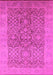 Machine Washable Oriental Pink Traditional Rug, wshurb877pnk