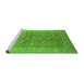 Sideview of Machine Washable Oriental Green Traditional Area Rugs, wshurb877grn