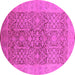 Round Oriental Pink Traditional Rug, urb877pnk