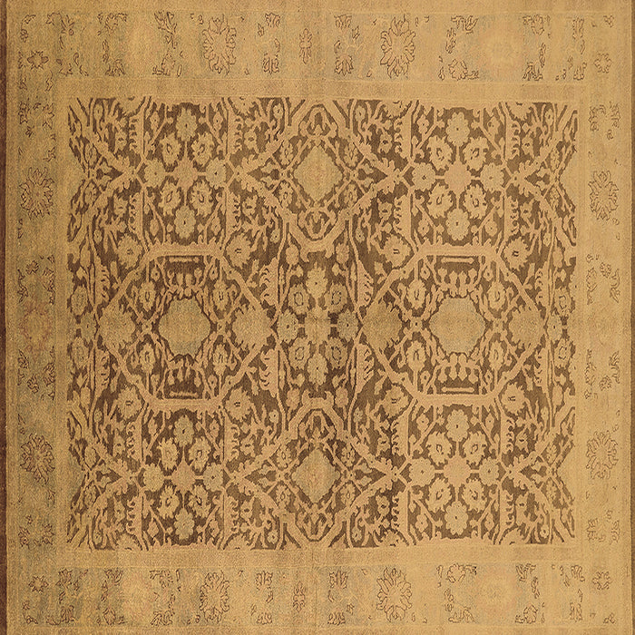 Square Oriental Brown Traditional Rug, urb877brn