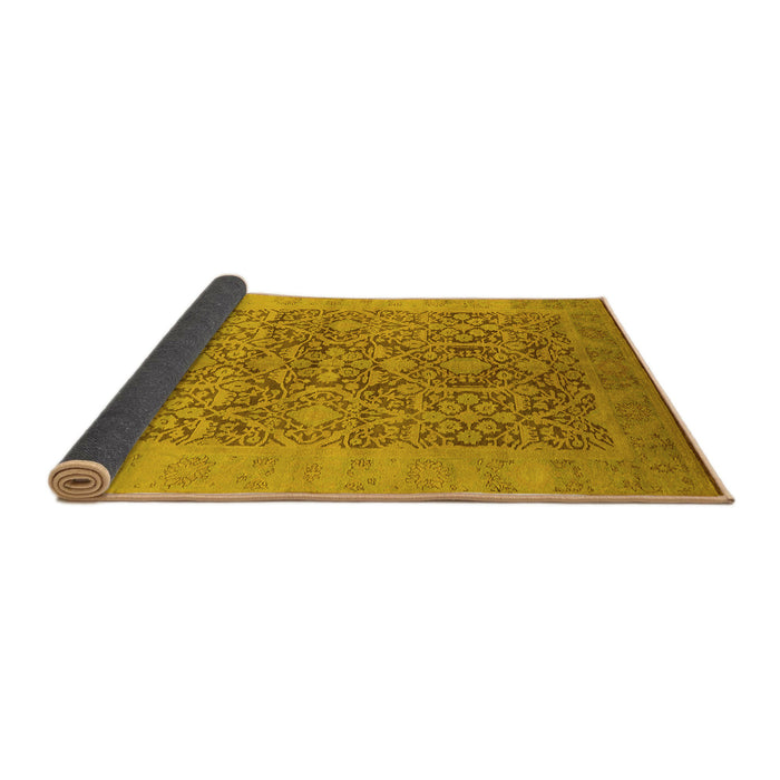 Sideview of Oriental Yellow Traditional Rug, urb877yw