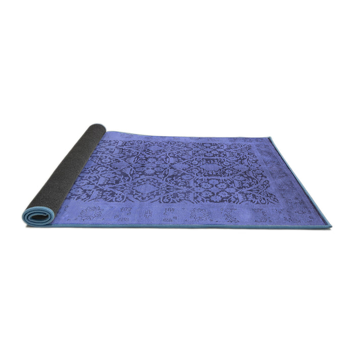 Sideview of Oriental Blue Traditional Rug, urb877blu