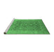 Sideview of Machine Washable Oriental Emerald Green Traditional Area Rugs, wshurb877emgrn