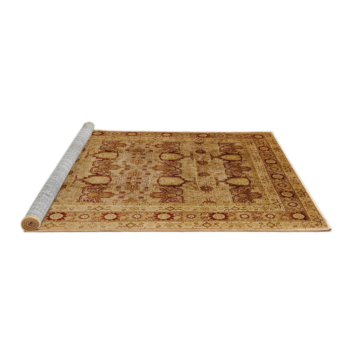 Sideview of Machine Washable Industrial Modern Mahogany Brown Rug, wshurb878
