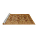 Sideview of Machine Washable Industrial Modern Mahogany Brown Rug, wshurb878