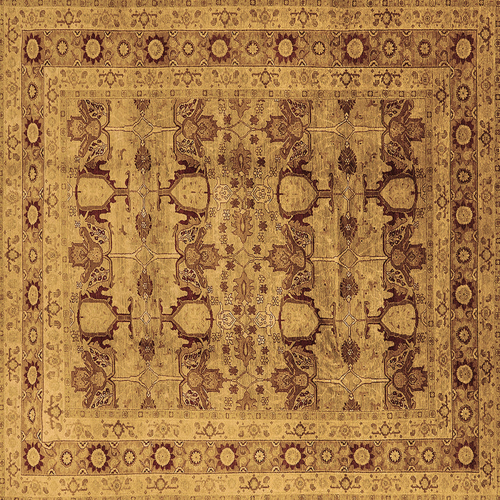 Square Oriental Brown Industrial Rug, urb878brn