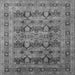 Square Machine Washable Oriental Gray Industrial Rug, wshurb878gry